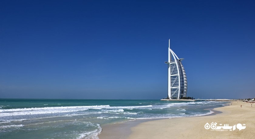 نمای ساحل هتل جمیرا برج العرب